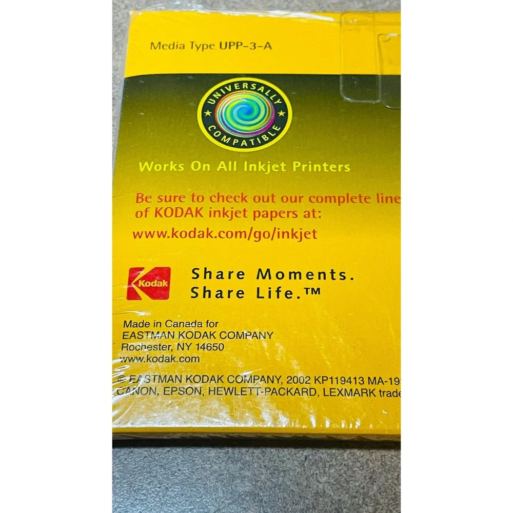 Kodak Ultima Picture Paper 4x6 High Gloss 71lb 10mil 20ct Bundle of 2 8084931